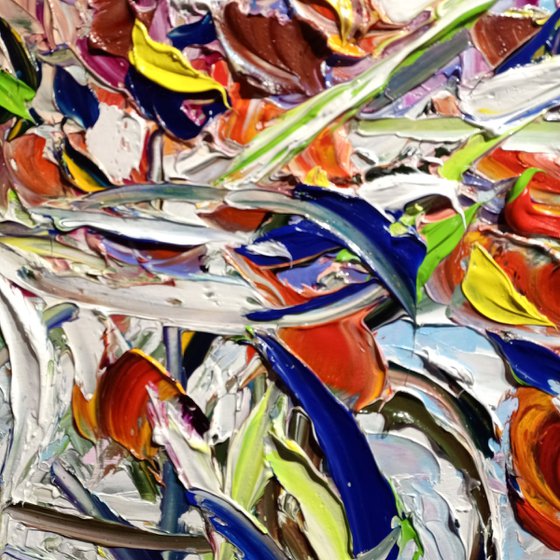 Vaso con fiori arancio