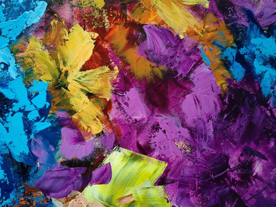 Diptych "Euphoria" from "Colours of Summer" collection, abstract flower painting