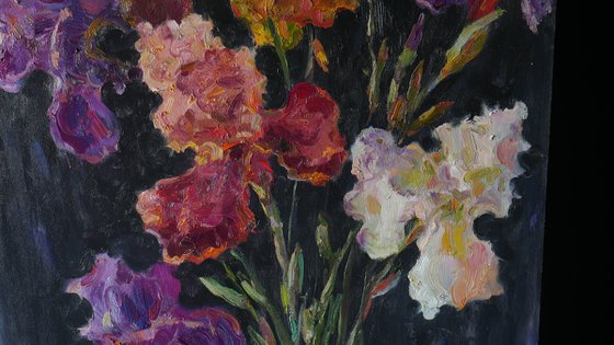 Irises - Irises painting / 70x50 cm.