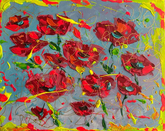 Abstract Red flowers