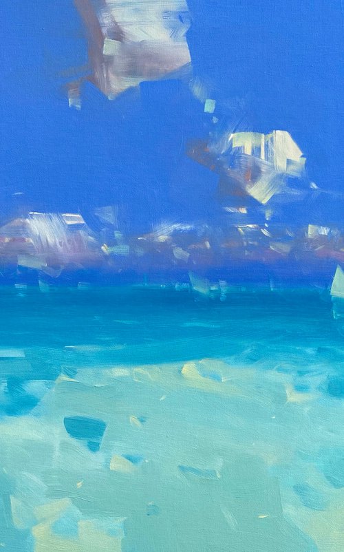 Caribbean Sky, Original oil painting, Handmade artwork, One of a kind by Vahe Yeremyan