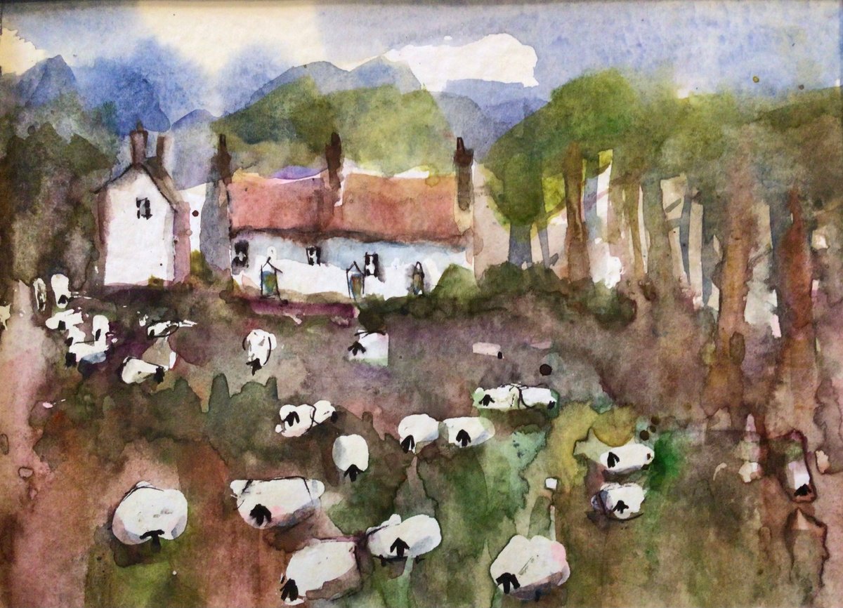 SHEEP IN THE GARDEN by Roma Mountjoy