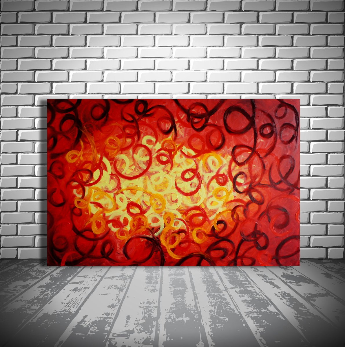 Lava Swirl (120 x 80 cm) XXL oil (48 x 32 inches) by Ansgar Dressler
