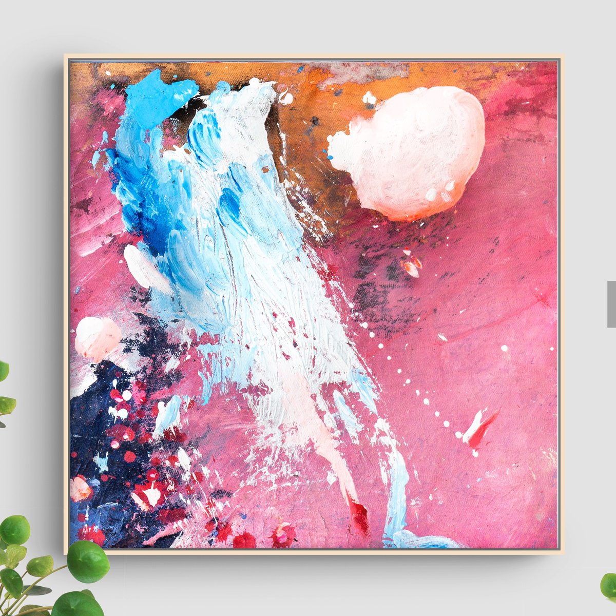 Organic Abstract Acrylic Painting By Adriano Ribeiro, 12 X 12, Planet Soul, Original Artwork