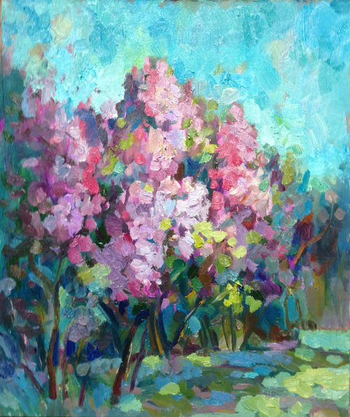 Blooming Lilac painting by Roman Sergienko