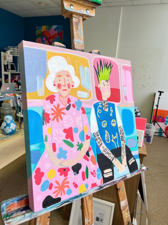 Punk and Grandma Subway Scene