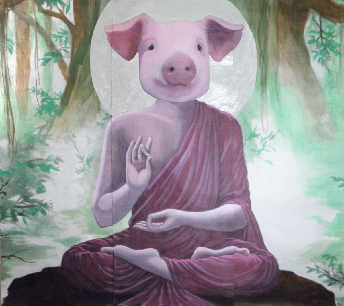 Buddha Pig Mural by Karen Fiorito