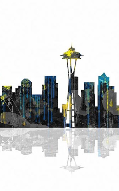Seattle Washington Skyline BW1 by Marlene Watson