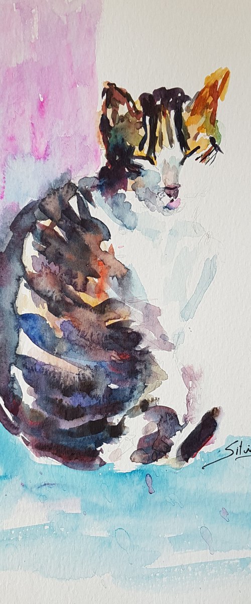 Study of a cat by Silvia Flores Vitiello