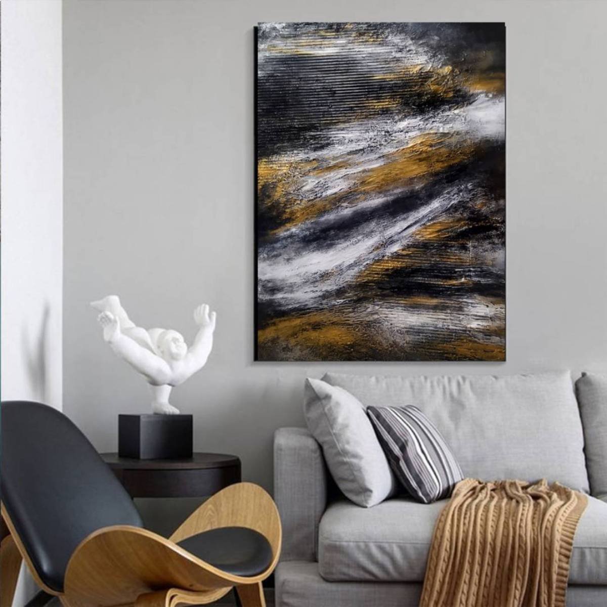 Light in the dark 70x100cm Abstract Textured Painting by Alexandra Petropoulou