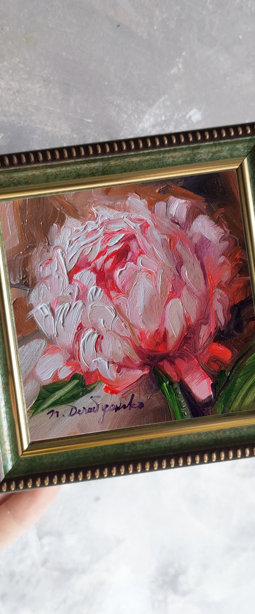 Unique peony wall art by Nataly Derevyanko