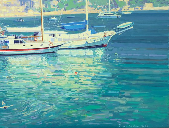 Yachts in the Turunc Koyu harbor