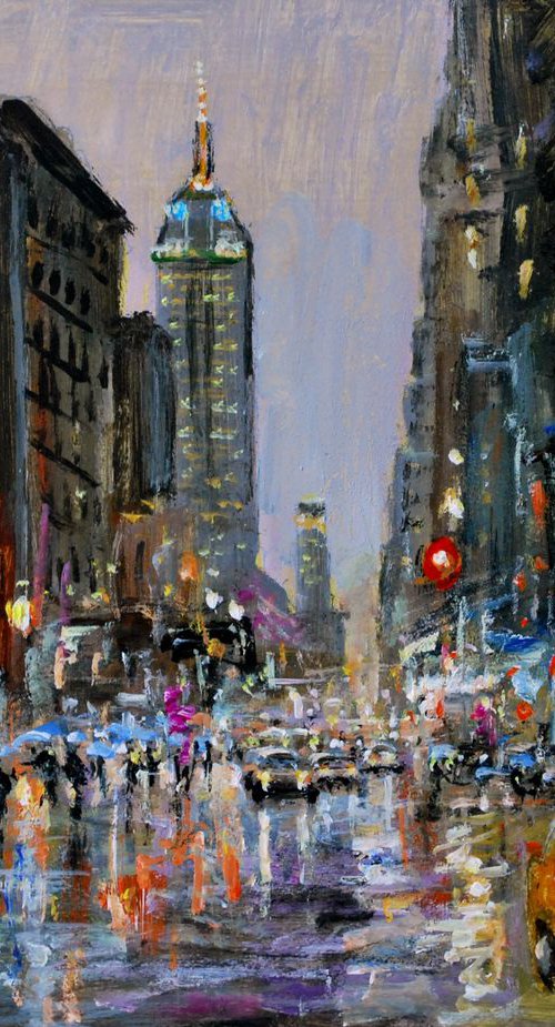 New York City in Rain 2 by Vishalandra Dakur
