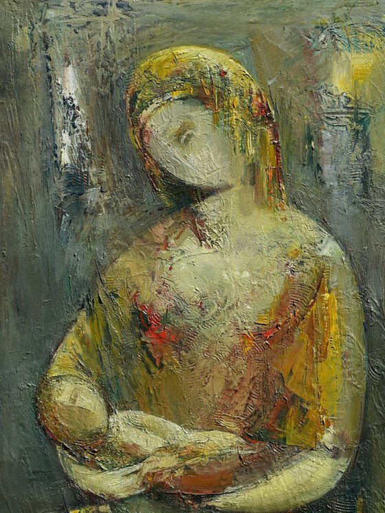 Maternity 33x70cm, oil painting, ready to hang