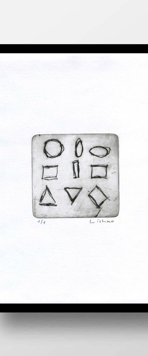 Geometrical figures (ETCHINGS / DRY-POINT) by V. Lishko