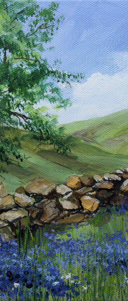 Bluebells by the Old Stone Wall by Valerie Jobes