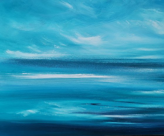 For the Love of Blue 2- seascape, emotional, panoramic