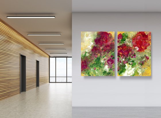 Promise Garden - diptych - 2 paintings