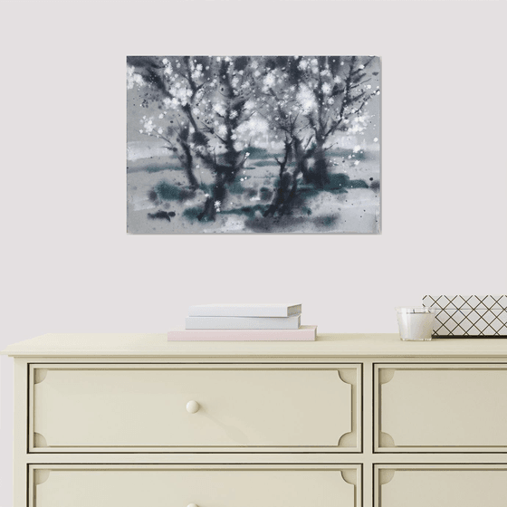 Thousands of cherry blossoms 5. One of a kind, original painting, handmade work, gift, watercolour art.