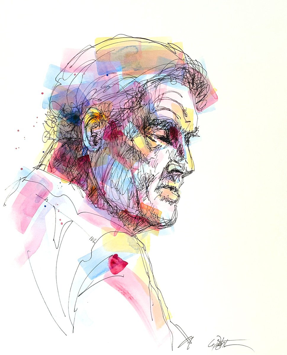 Expressive Portrait Painting By Deke Wightman, 11 X 14, Remembrance Of Things Past, Original Artwork