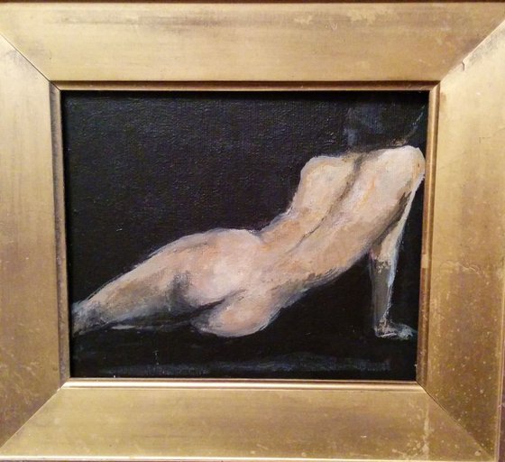 Small oil sketch of female nude
