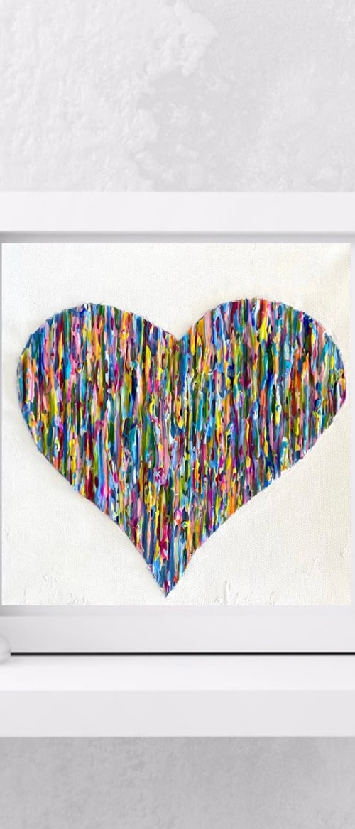 Bright Love II - Colorful _ white Frame by Daniela Pasqualini