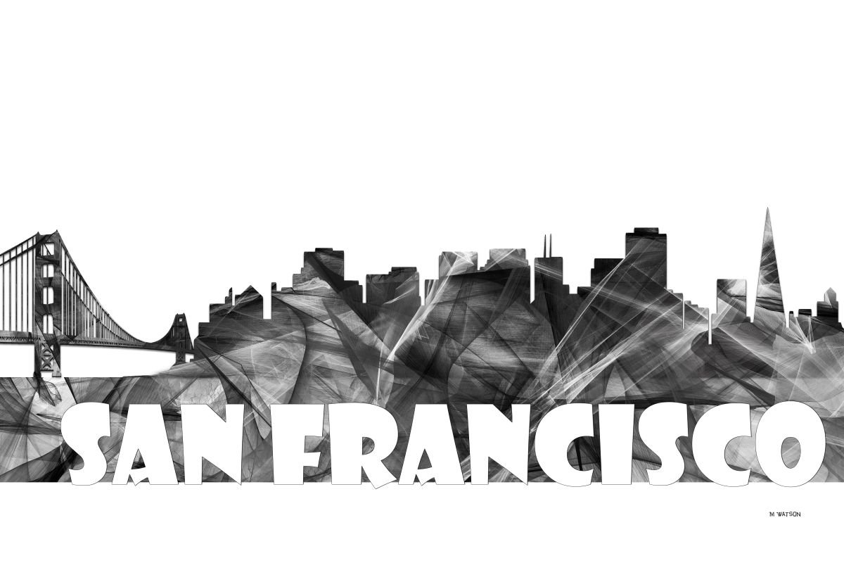 San Francisco, California Skyline BG2 by Marlene Watson