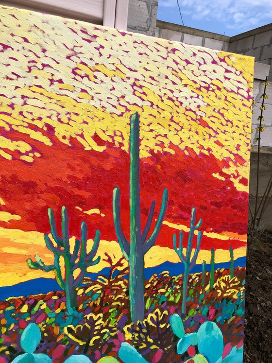 Warm evening in desert