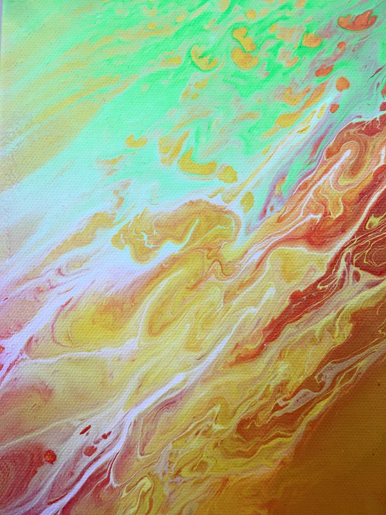 "Neon Storm" - Original Abstract PMS Acrylic Painting, 20 x 16 inches