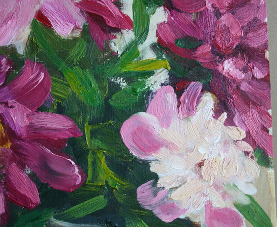 Peonies in Vase I /  ORIGINAL PAINTING