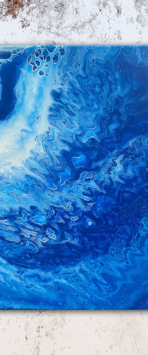 "Blue Division" - Original Abstract PMS Fluid Acrylic Painting - 16 x 20 inches by Preston M. Smith (PMS)