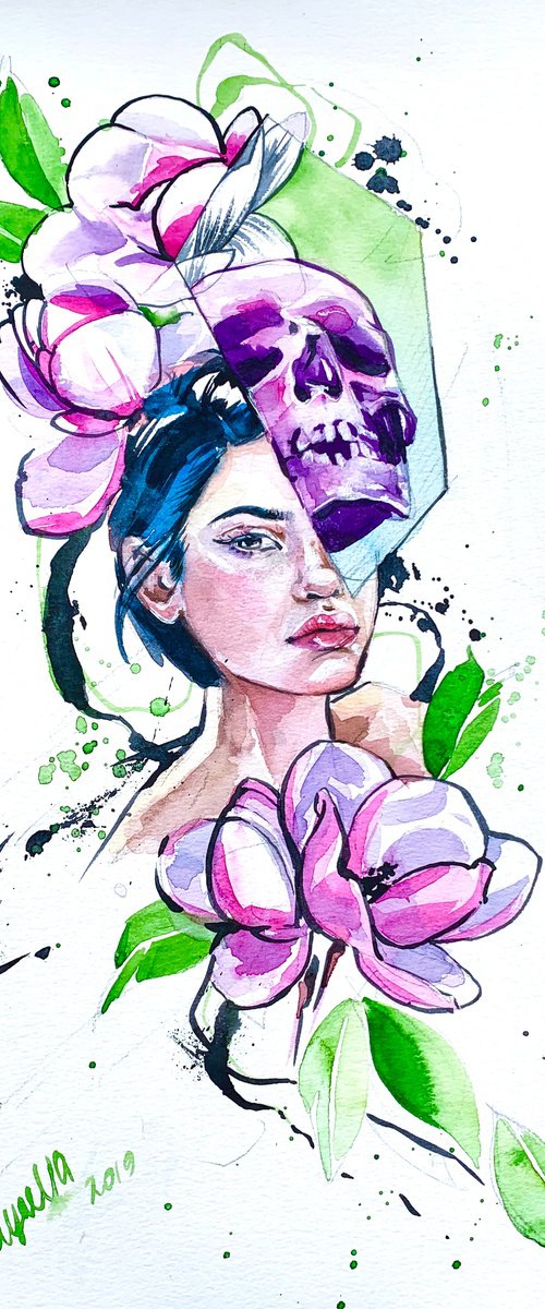 Girl with a skull by Belyaeva Oleksandra