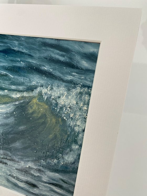 Wave Oil Painting #3 FRAMED