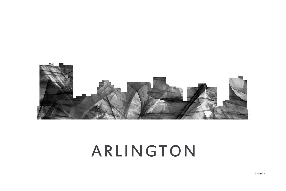 Arlington Texas Skyline WB BW by Marlene Watson