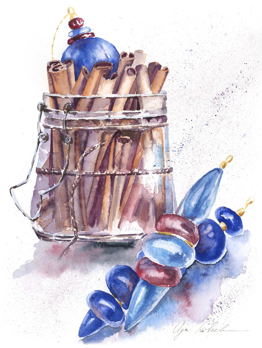 Blue Christmas and Cinnamon by Olga Koelsch