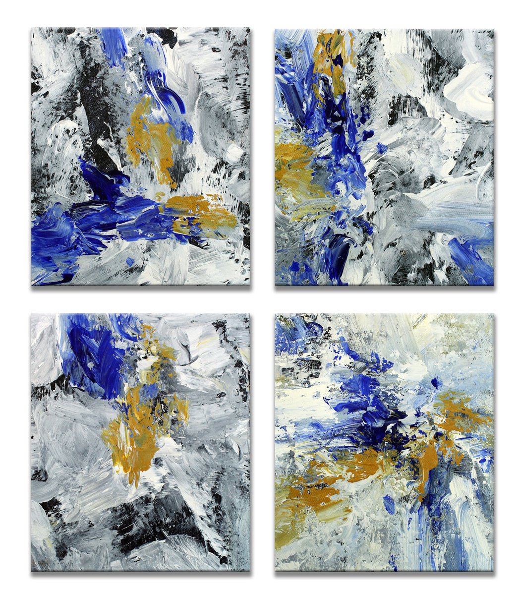 Abstract Oil Painting By Hugh Abernethy, 31 X 10, Elow, Original Artwork