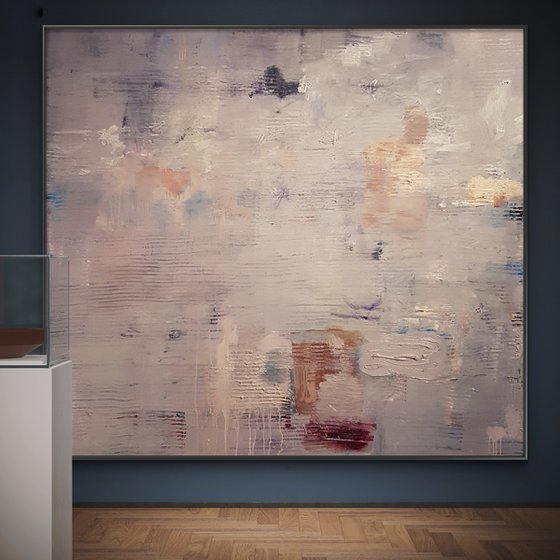 Gray abstract painting large