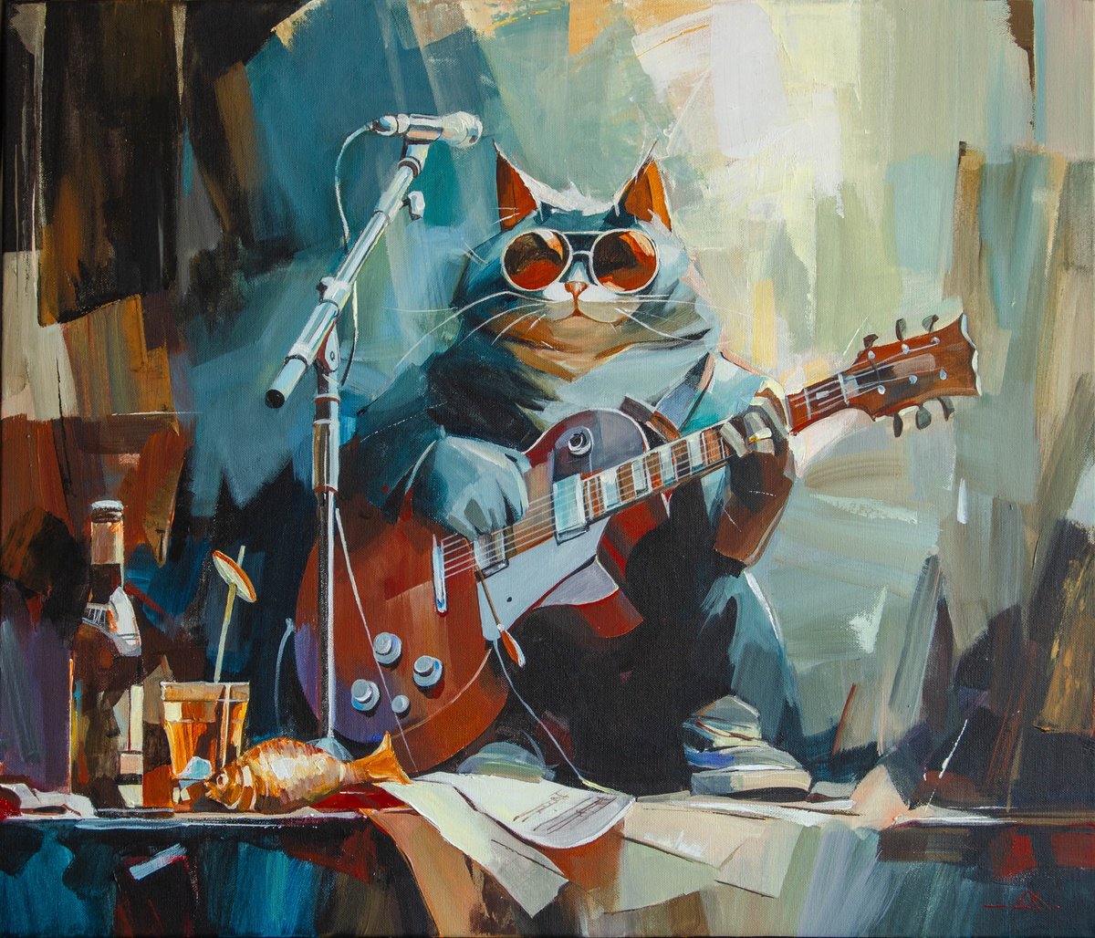  Blues After The Third Beer By Valentin, 28 X 24, Artwork For Sale On Artfinder