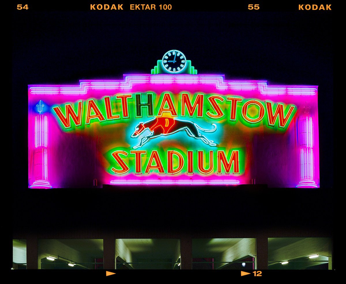 Urban And Pop Cityscapes Photograph By Richard Heeps, 36 X 29", 9.02Pm Walthamstow Stadium, Original Artwork