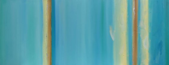 Turquoise and beige Abstract (Diptych)