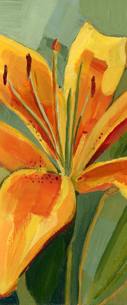 Lily Floral Painting by Eleanore Ditchburn