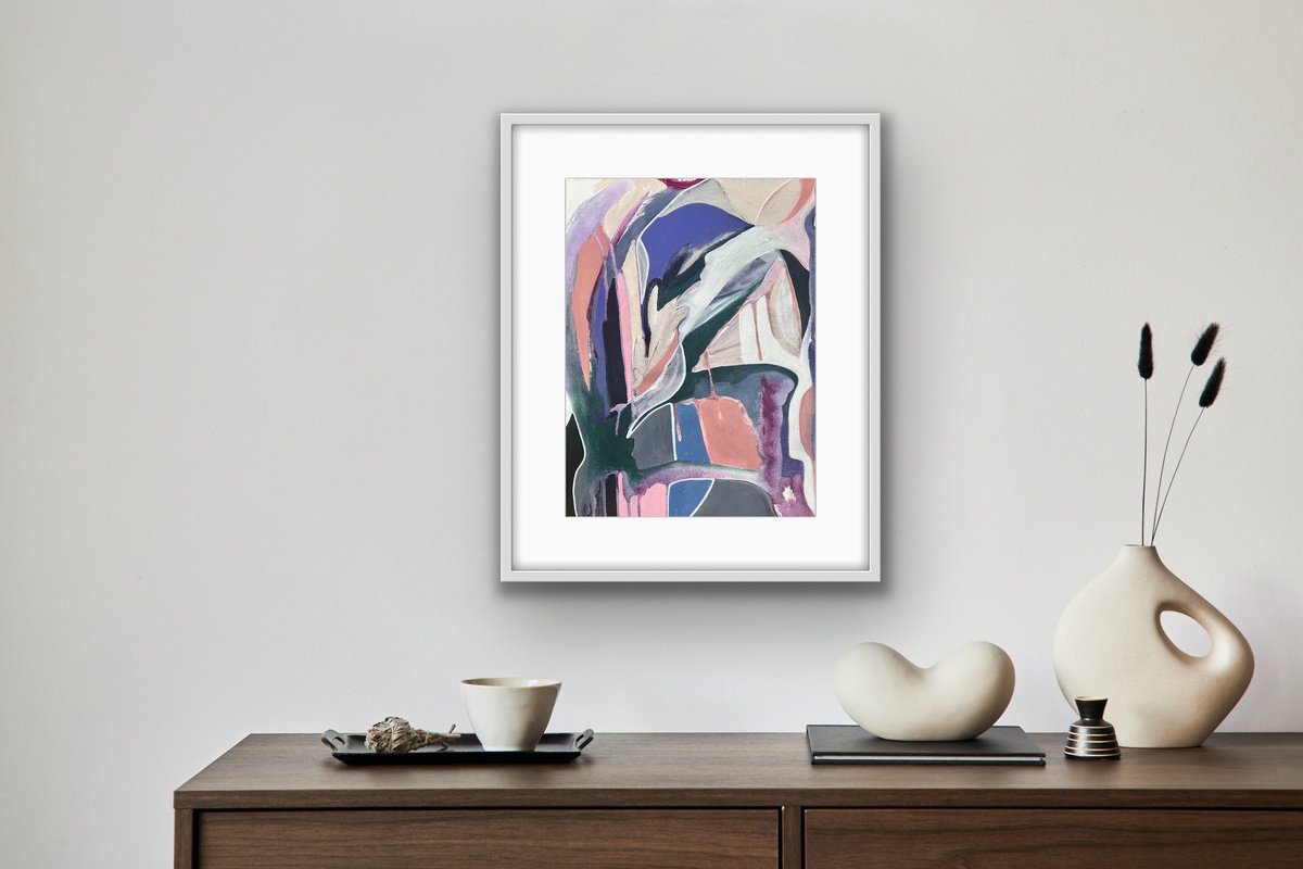 Abstract Acrylic Painting By Yulia Lazorenko, 14 X 18", Spring Vibes #13, Original Artwork