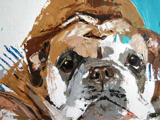 English bulldog | acrylic on paper | unframed