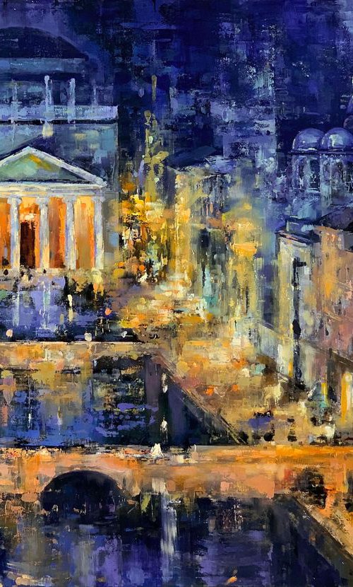 City Roofs - Cityscape Oil Painting by Sandra Zekk