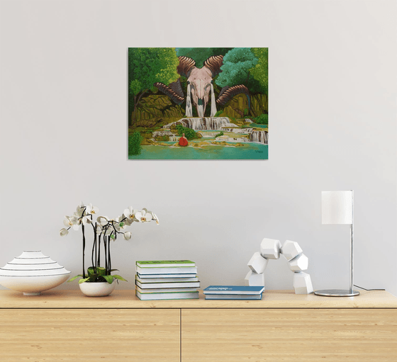 Ram skull waterfall