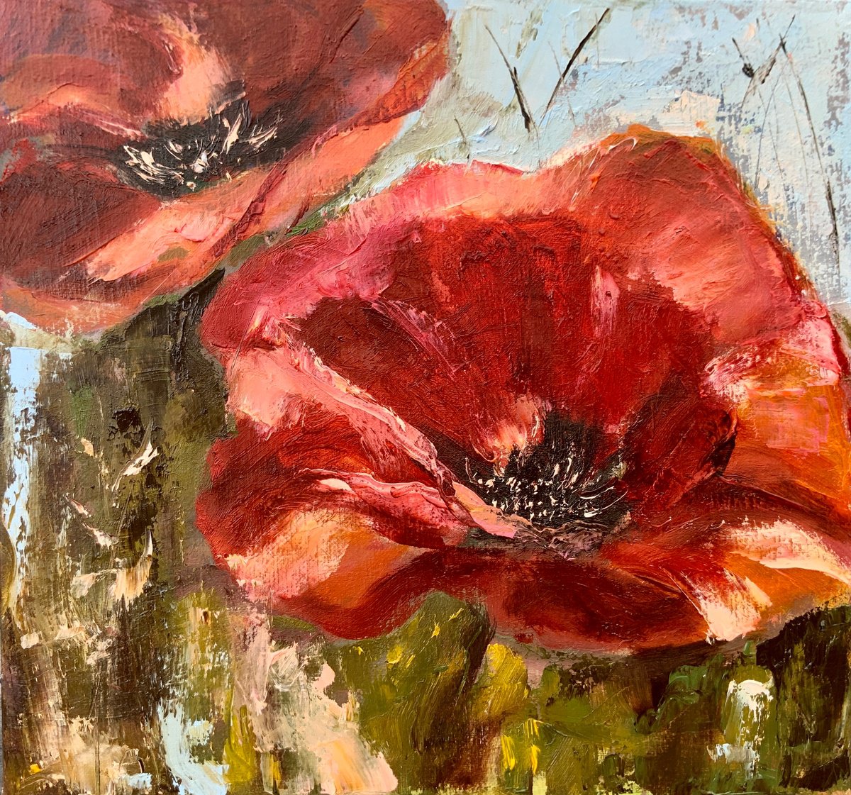 Poppies Flowers By Alexandra Jagoda (Ovcharenko), 13 X 12, Artwork For Sale On Artfinder