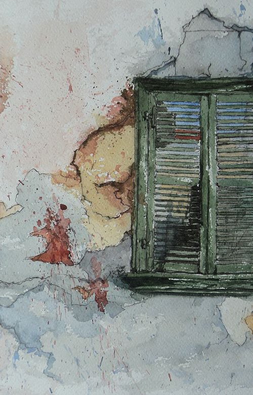 "The green window of Pigmalionos street " by George Segos
