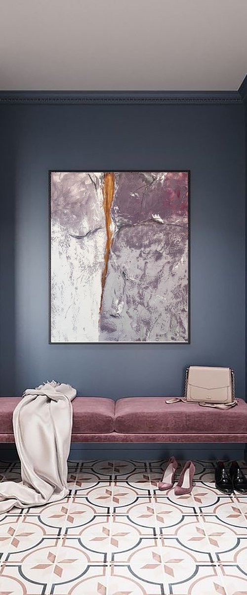 Abstraction lilac purple tones by Marina Skromova