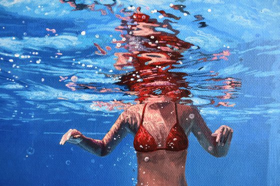 Underneath XX - Miniature swimming painting