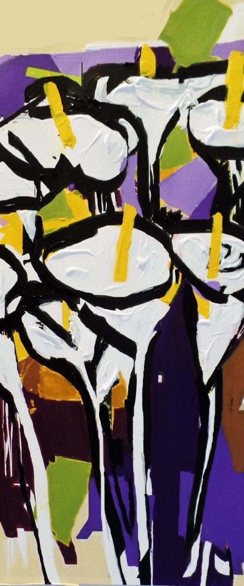 Lilies in the Style of Picasso by Irene Wilkes